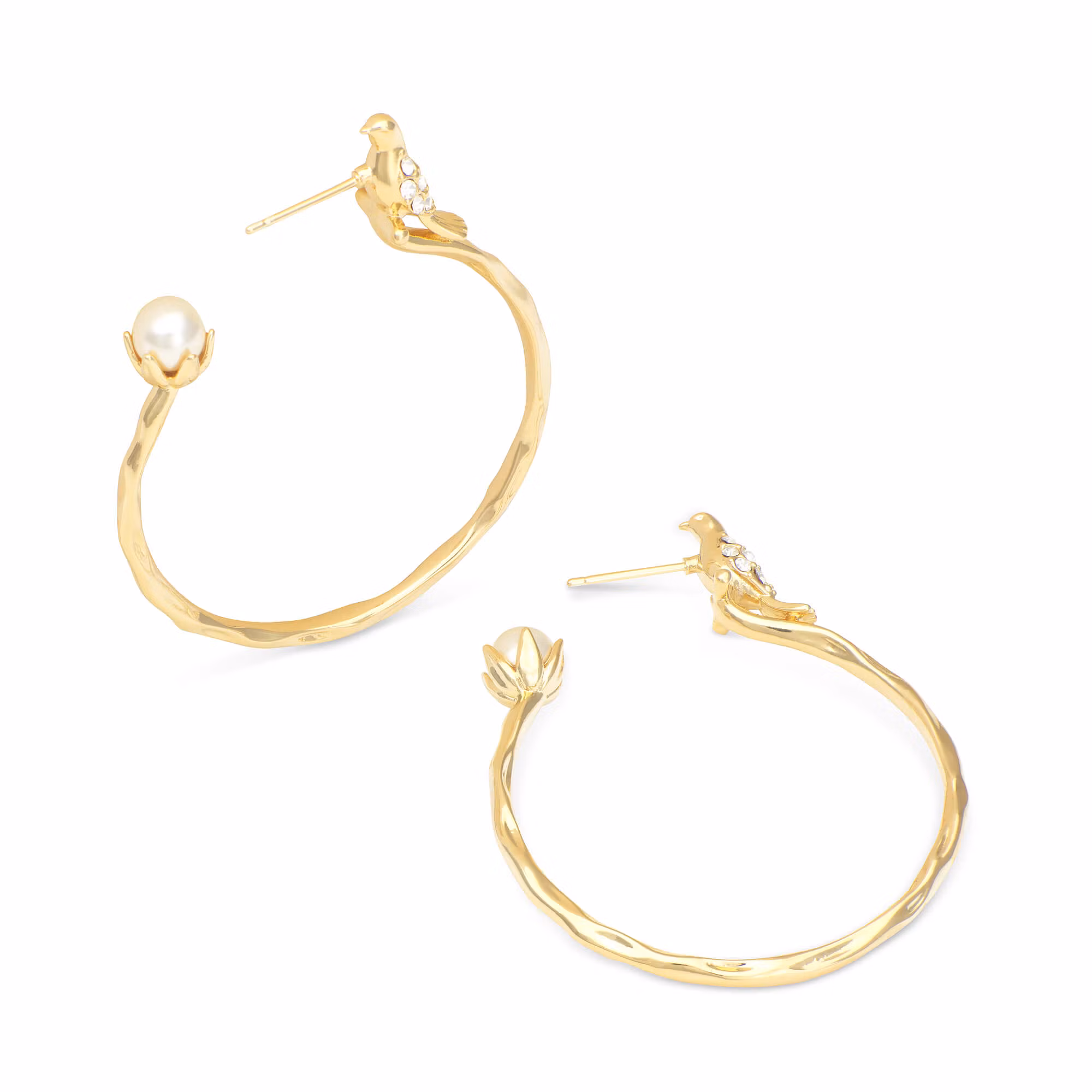 Lily and Rose - EDEN HOOPS EARRINGS – IVORY (GOLD)