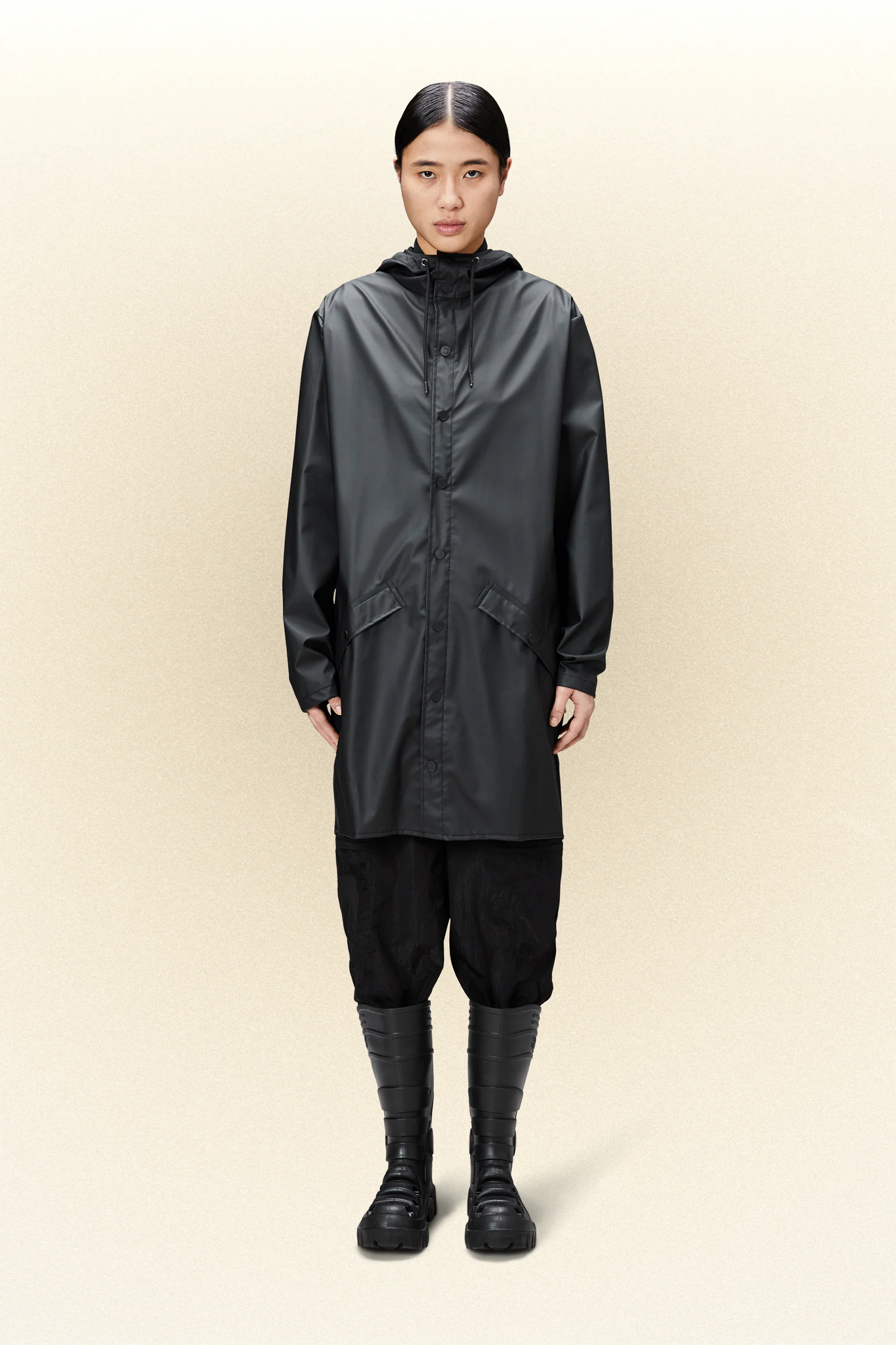 Rains - Long Jacket - Black