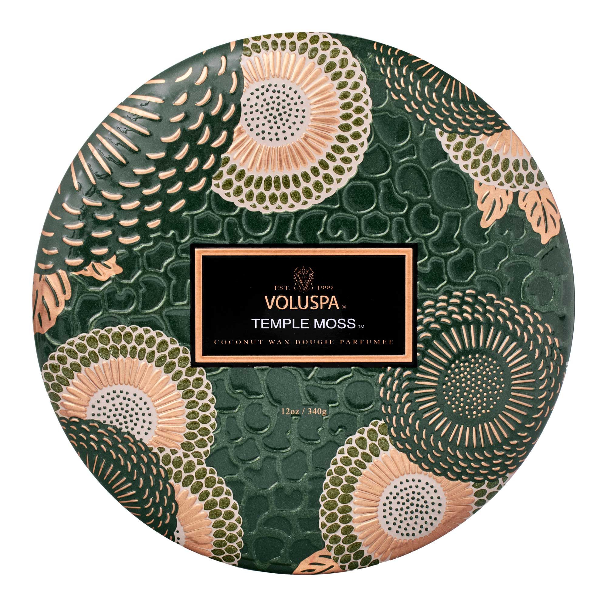 Voluspa - Temple Moss 3 Wick Decorative Tin Candle