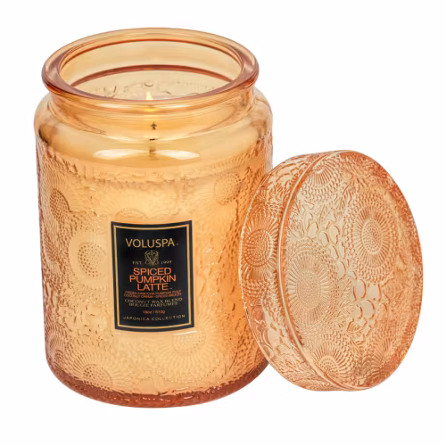 Voluspa - Spiced Pumpkin Latte Large Glass Jar With Lid