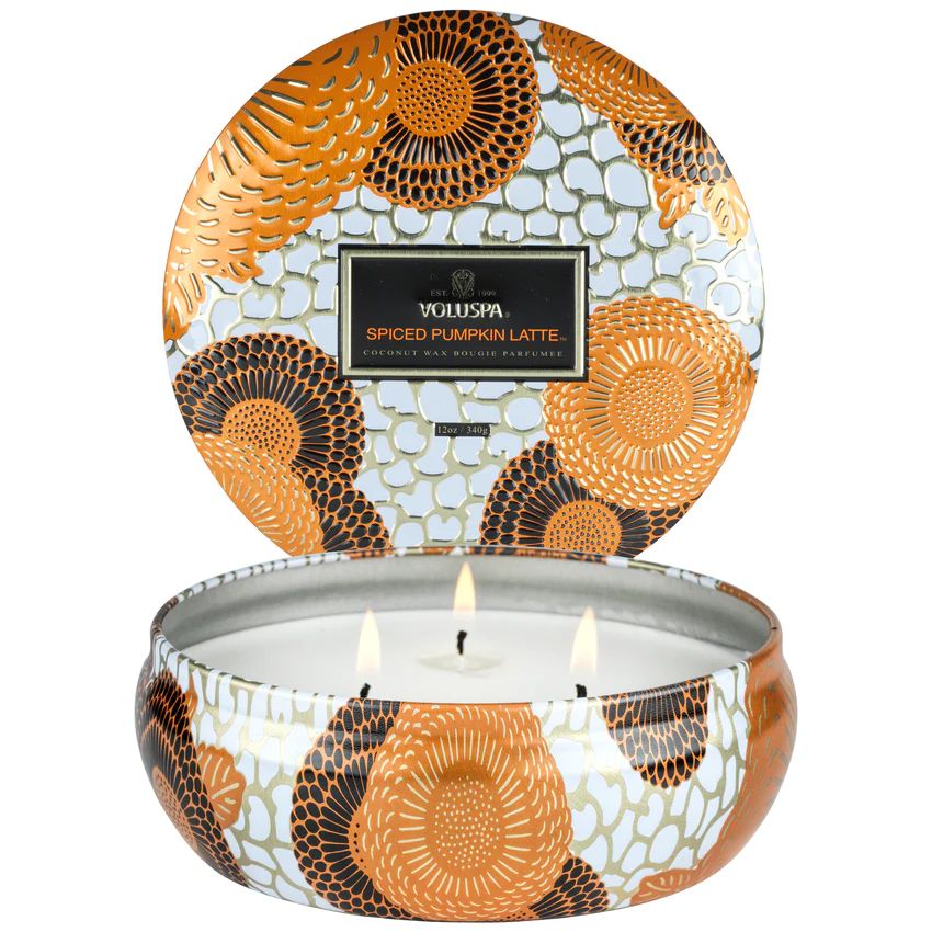 Voluspa - Spiced Pumpkin Latte 3 Wick Decorative Tin