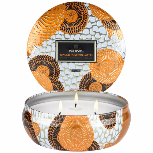 Voluspa - Spiced Pumpkin Latte 3 Wick Decorative Tin