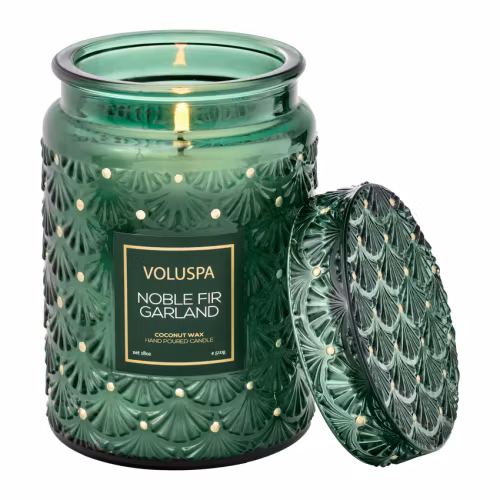 Voluspa - Noble Fir Garland - Large Glass Jar With Lid