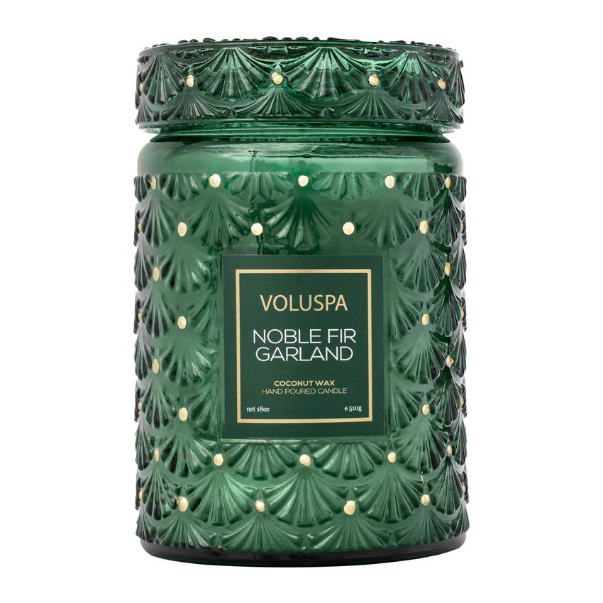 Voluspa - Noble Fir Garland - Large Glass Jar With Lid