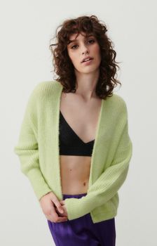 American Vintage - WOMEN'S CARDIGAN EAST - LIME MELANGE