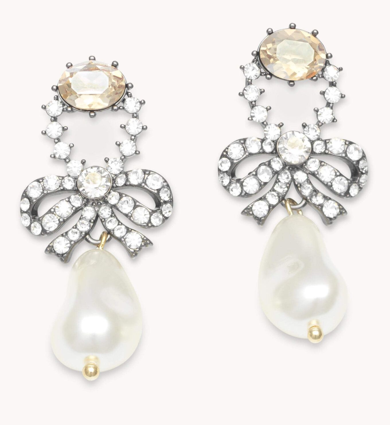 Lily and Rose - MARIE ANTOINETTE PEARL EARRINGS – CRYSTAL