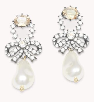 Lily and Rose - MARIE ANTOINETTE PEARL EARRINGS – CRYSTAL