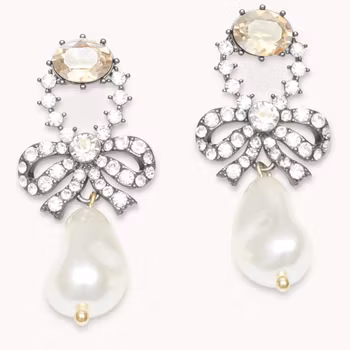 Lily and Rose - MARIE ANTOINETTE PEARL EARRINGS – CRYSTAL