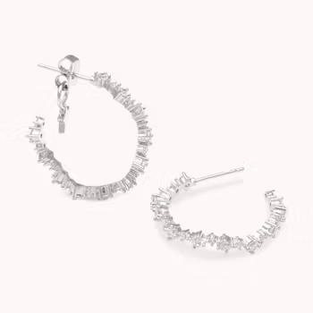 Lily and Rose - CAPELLA HOOPS EARRINGS – CRYSTAL (SILVER)