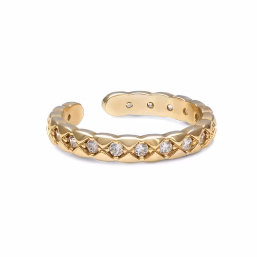 Ylva Li - MADEMOISELLE RING – CRYSTAL (GOLD)