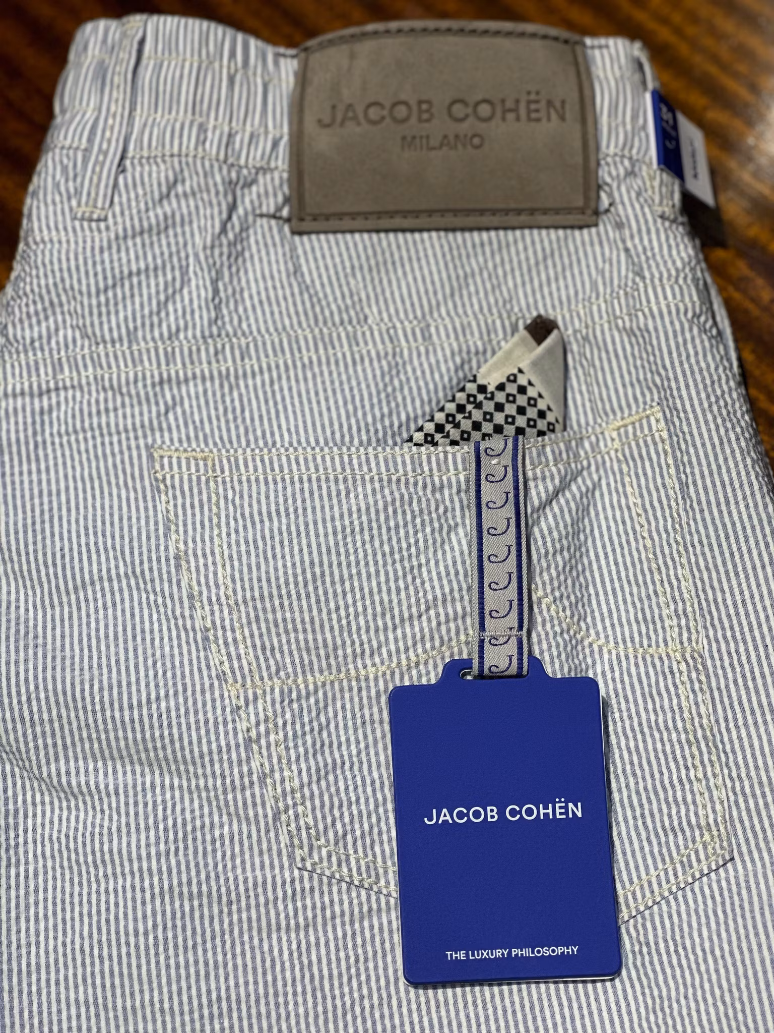 Jacob Cohën - Leo relaxed fit - blue/white stripes