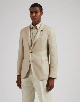 Lardini - Special line beige single-breasted cashmere and silk jacket - beige
