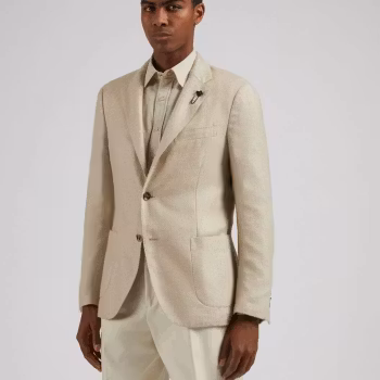 Lardini - Special line beige single-breasted cashmere and silk jacket - beige