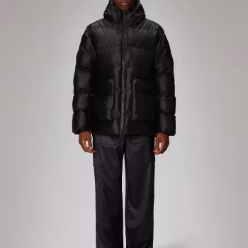 Rains - Alta Puffer Cargo Jacket - Black Grain