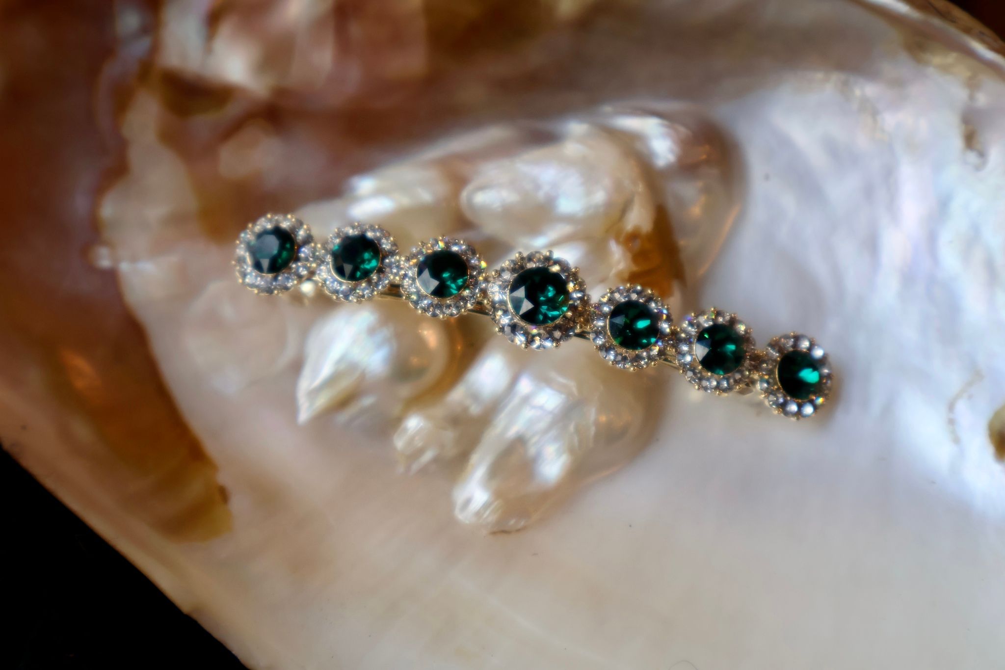 Lily & Rose - hårspänne - Emerald (Gold)