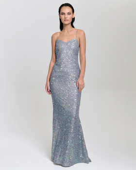 Ida Sjöstedt - Ester Sequin Dress - Iridescent Blue