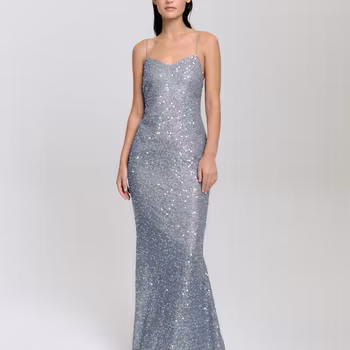 Ida Sjöstedt - Ester Sequin Dress - Iridescent Blue