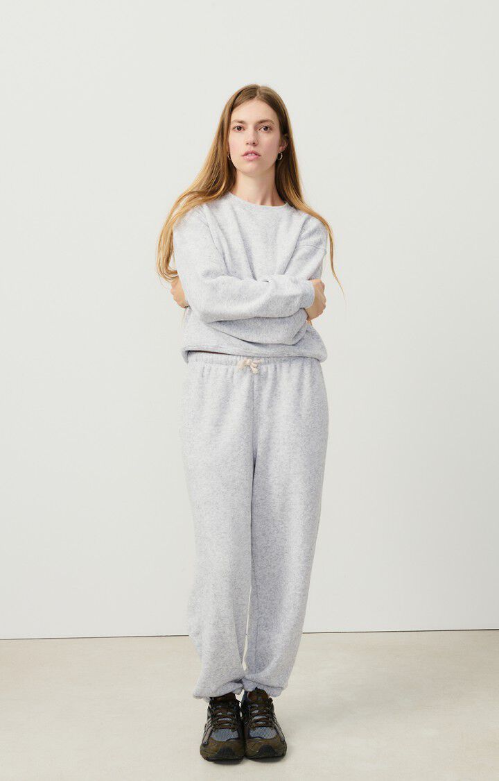 American Vintage - WOMEN'S SWEATSHIRT EVONA - MELANGE LIGHT GREY