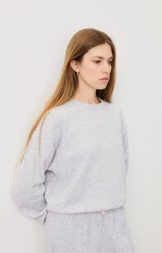 American Vintage - WOMEN'S SWEATSHIRT EVONA - MELANGE LIGHT GREY