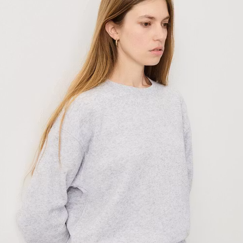 American Vintage - WOMEN'S SWEATSHIRT EVONA - MELANGE LIGHT GREY