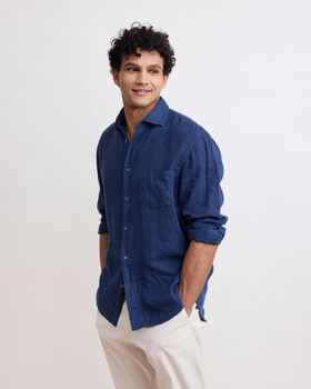 Hartford - PAUL SHIRT - Navy Blue