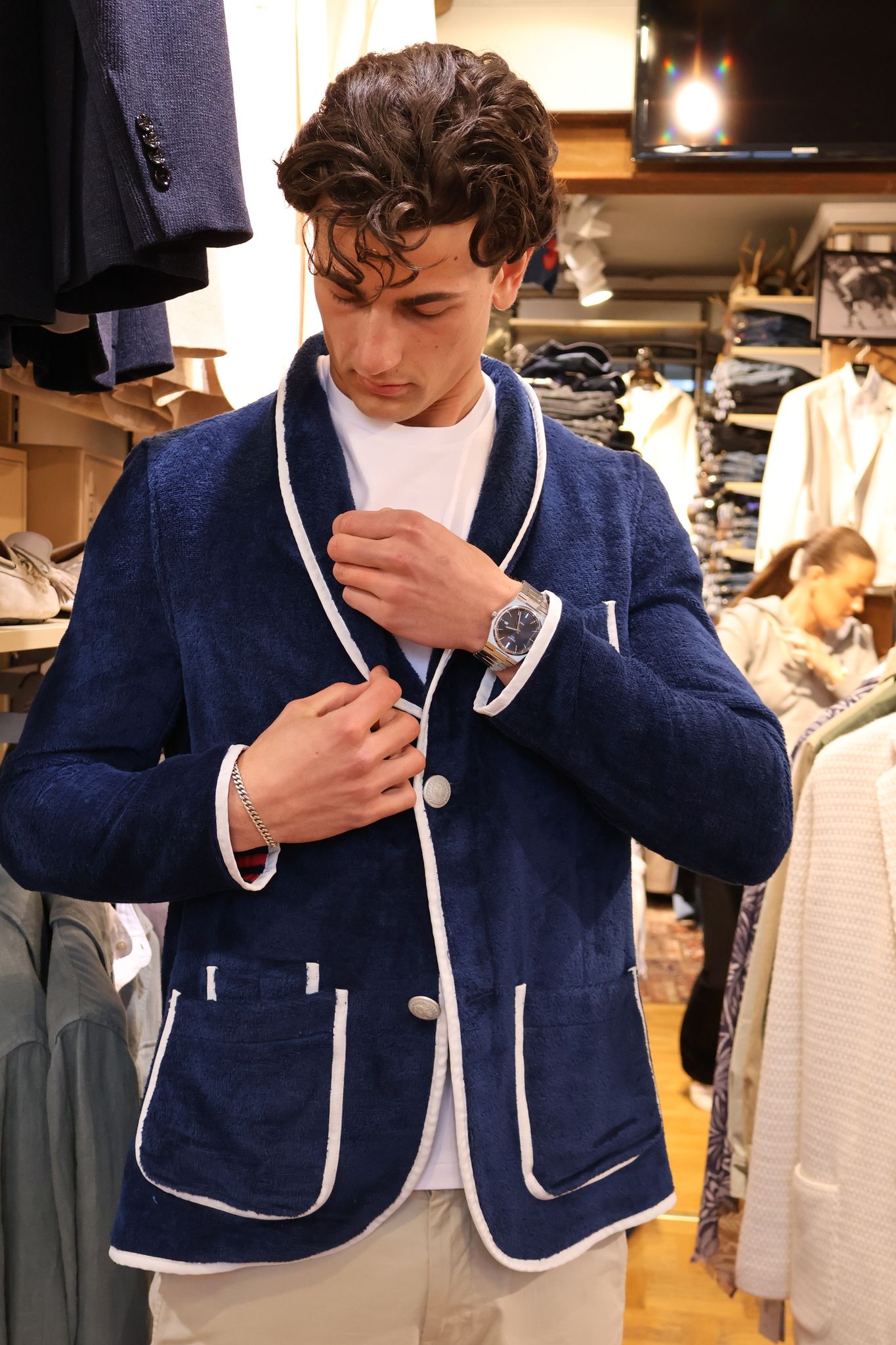 Baindoux - The Royal - Dark Blue / White