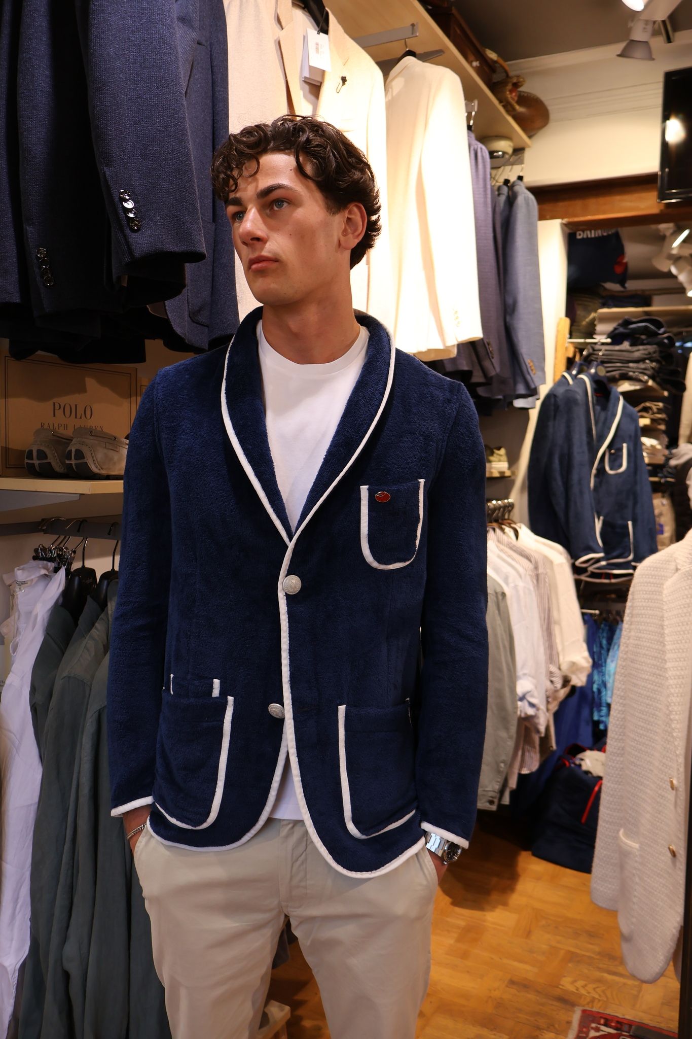 Baindoux - The Royal - Dark Blue / White