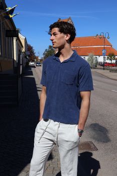 Hartford - Bouclette Polo - Deep blue