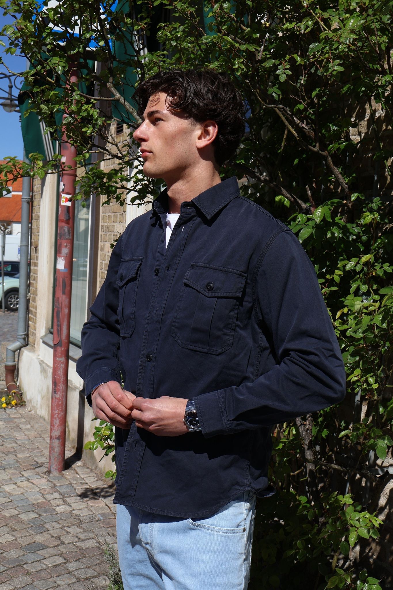 Chesapeakes  - Gabardine Guide shirt Alaska - Navy Blue