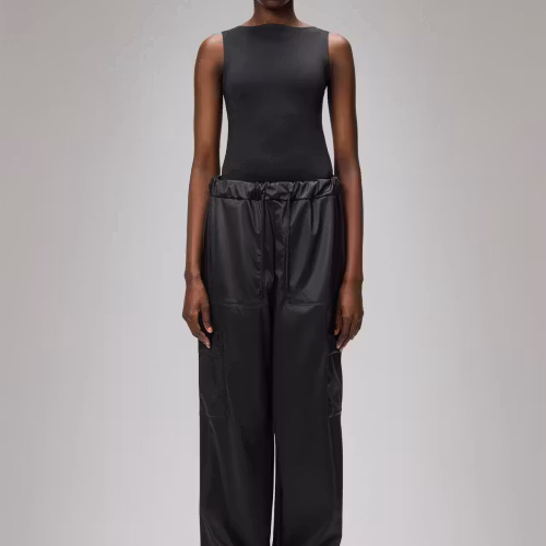Rains - Unisex Cargo Rain Pants Wide - Black Grain