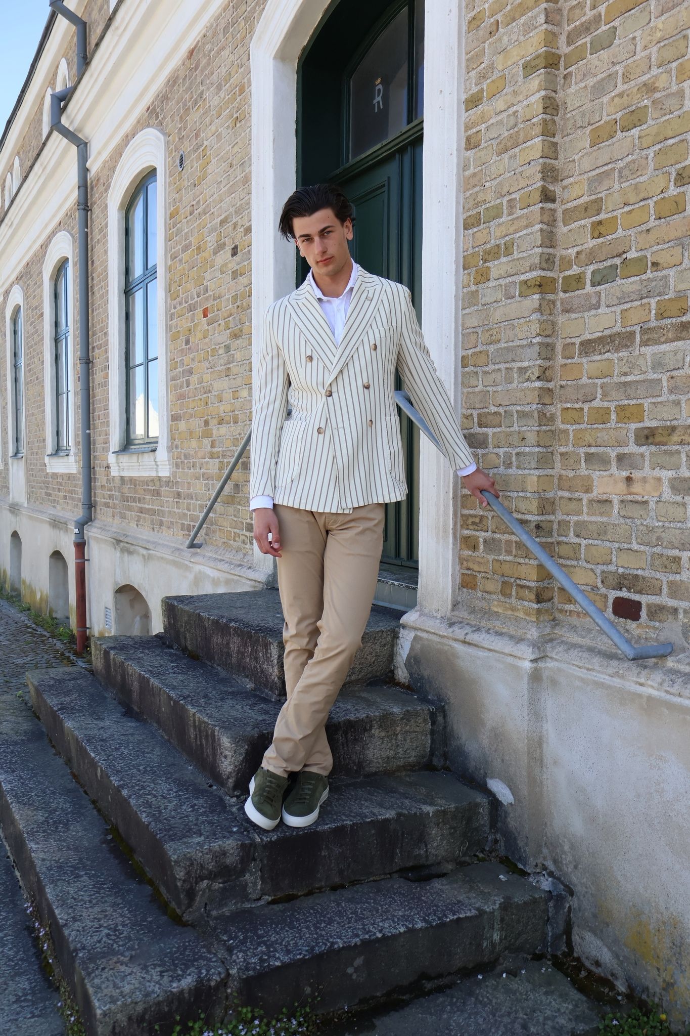 Jerry Key - Diritto - lined white/brown blazer