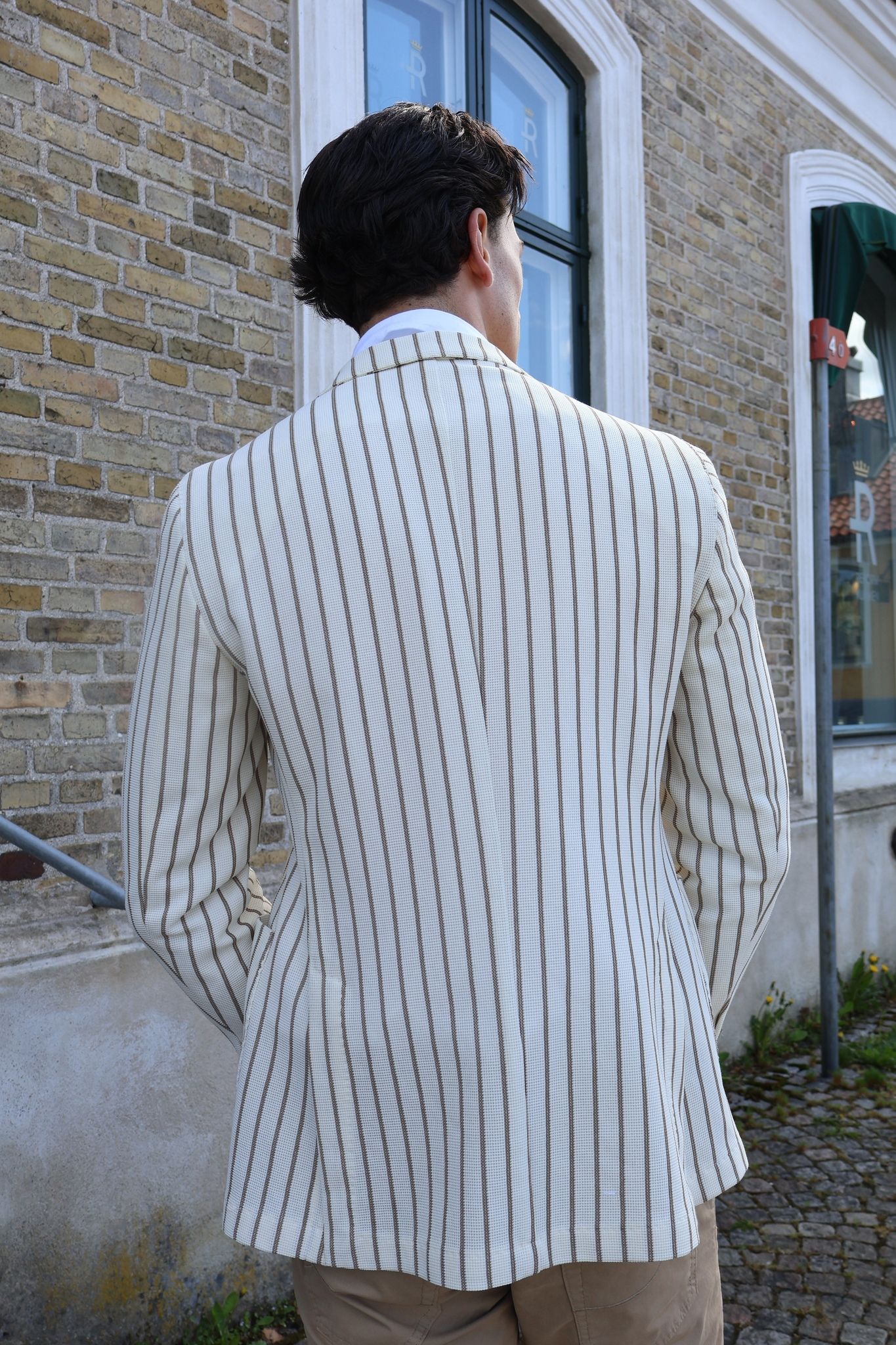Jerry Key - Diritto - lined white/brown blazer