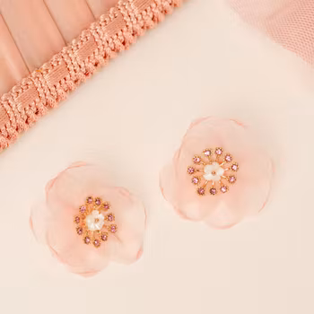 Lily and Rose -  ORGANZA BOTANICAL EARRINGS – ORCHID