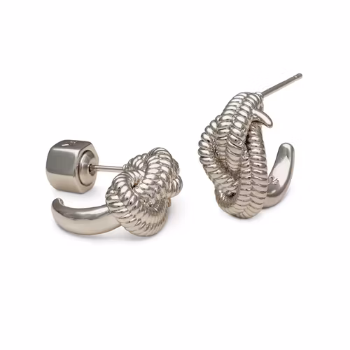 Ylva Li - PETITE YVES KNOT EARRINGS – SILVER