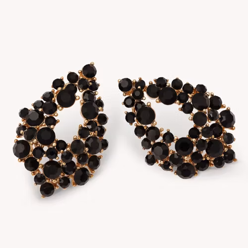 Lily and Rose - ALICE EARRINGS – JET (GOLD)