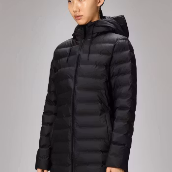 Rains - Lohja Long Puffer Curve Jacket - Black