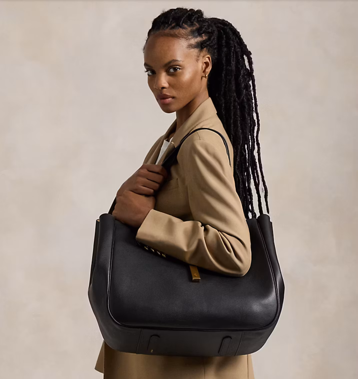 Polo Ralph Lauren - Polo ID Leather Large Tote - Black