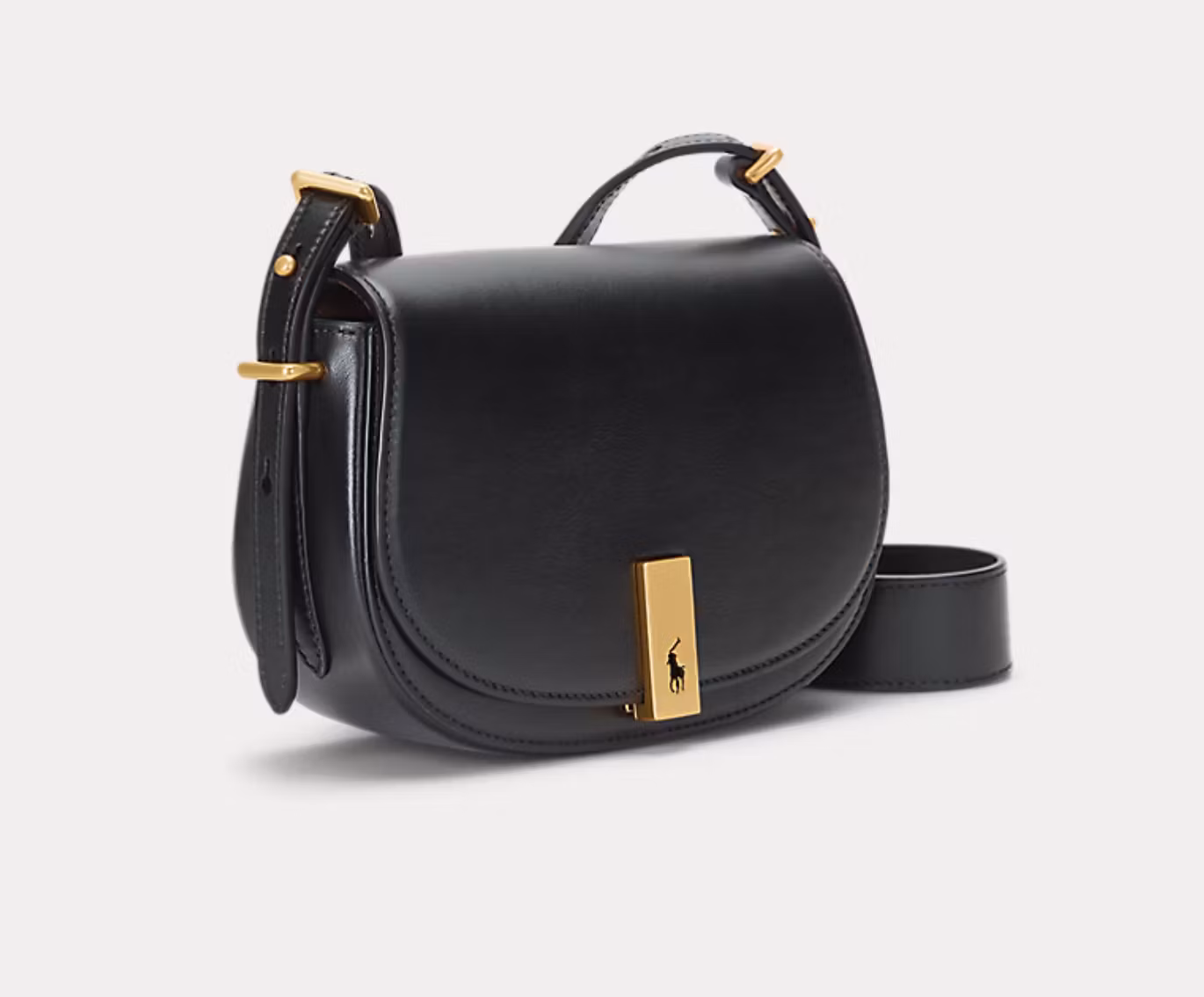 Polo Ralph Lauren - Polo ID Calfskin Mini Saddle Bag - Black
