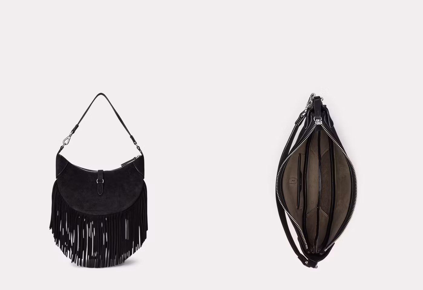 Polo Ralph Lauren - Polo ID Fringe Suede Mini Shoulder Bag - Black