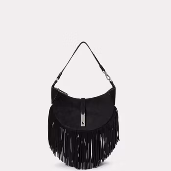 Polo Ralph Lauren - Polo ID Fringe Suede Mini Shoulder Bag - Black