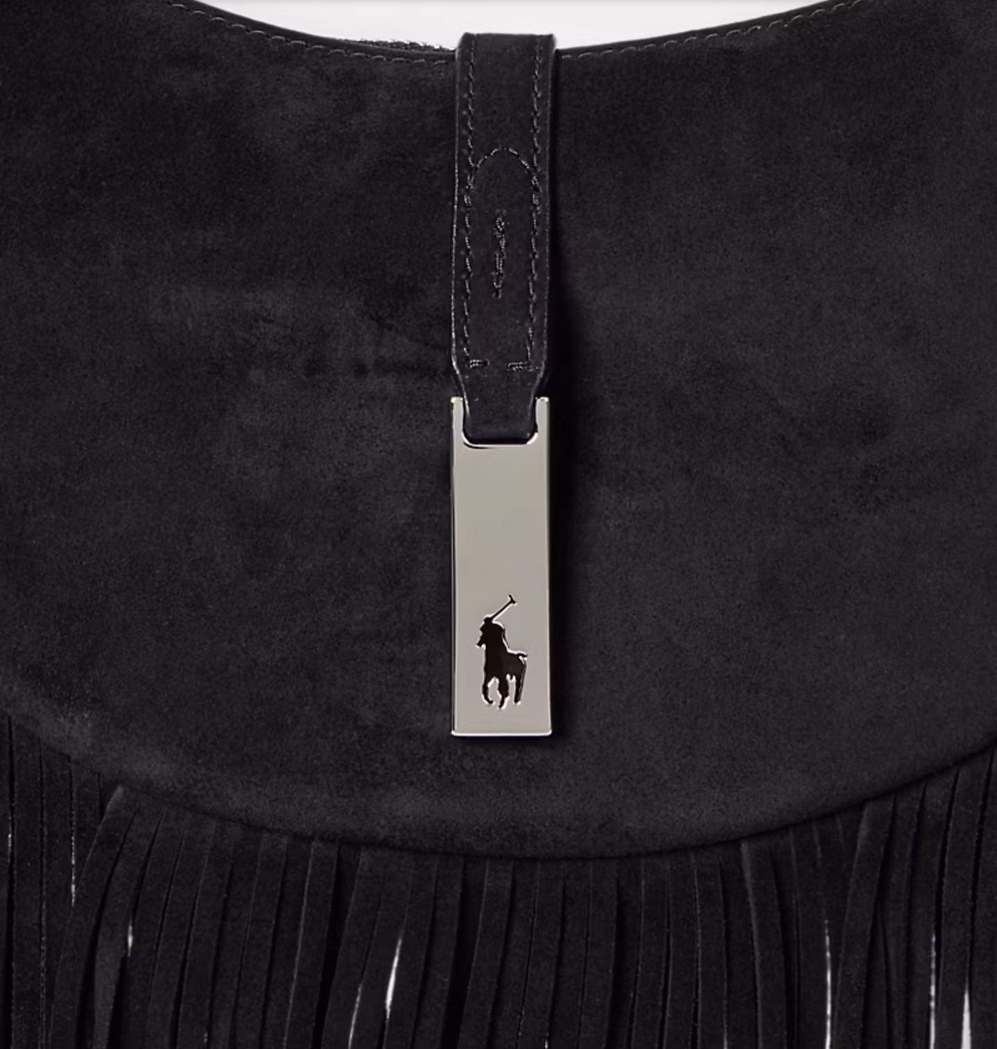 Polo Ralph Lauren - Polo ID Fringe Suede Mini Shoulder Bag - Black