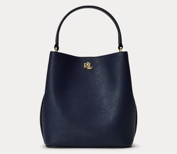 Lauren Ralph Lauren - Crosshatch Small Reese Bucket Bag - Refined Navy