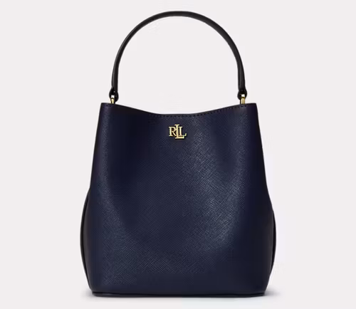 Lauren Ralph Lauren - Crosshatch Small Reese Bucket Bag - Refined Navy