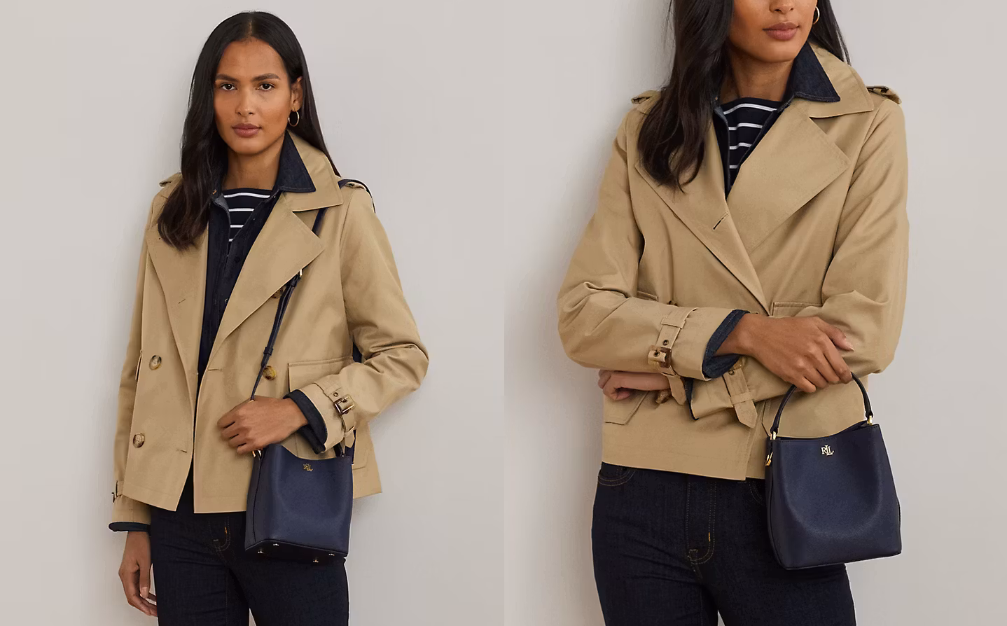 Lauren Ralph Lauren - Crosshatch Small Reese Bucket Bag - Refined Navy
