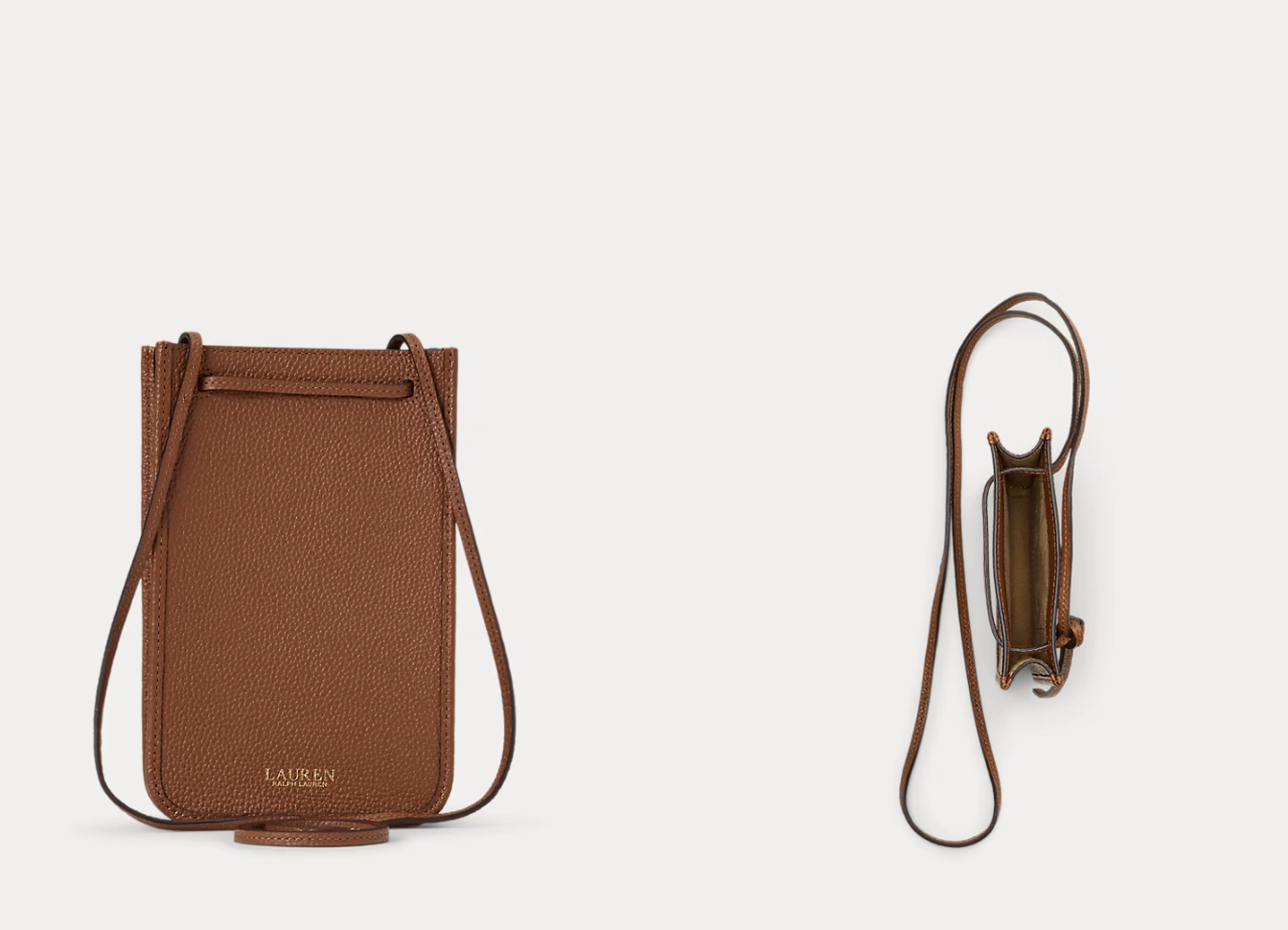 Ralph Lauren - Lauren - Pebbled Cameryn Crossbody Tech Case - Lauren Tan