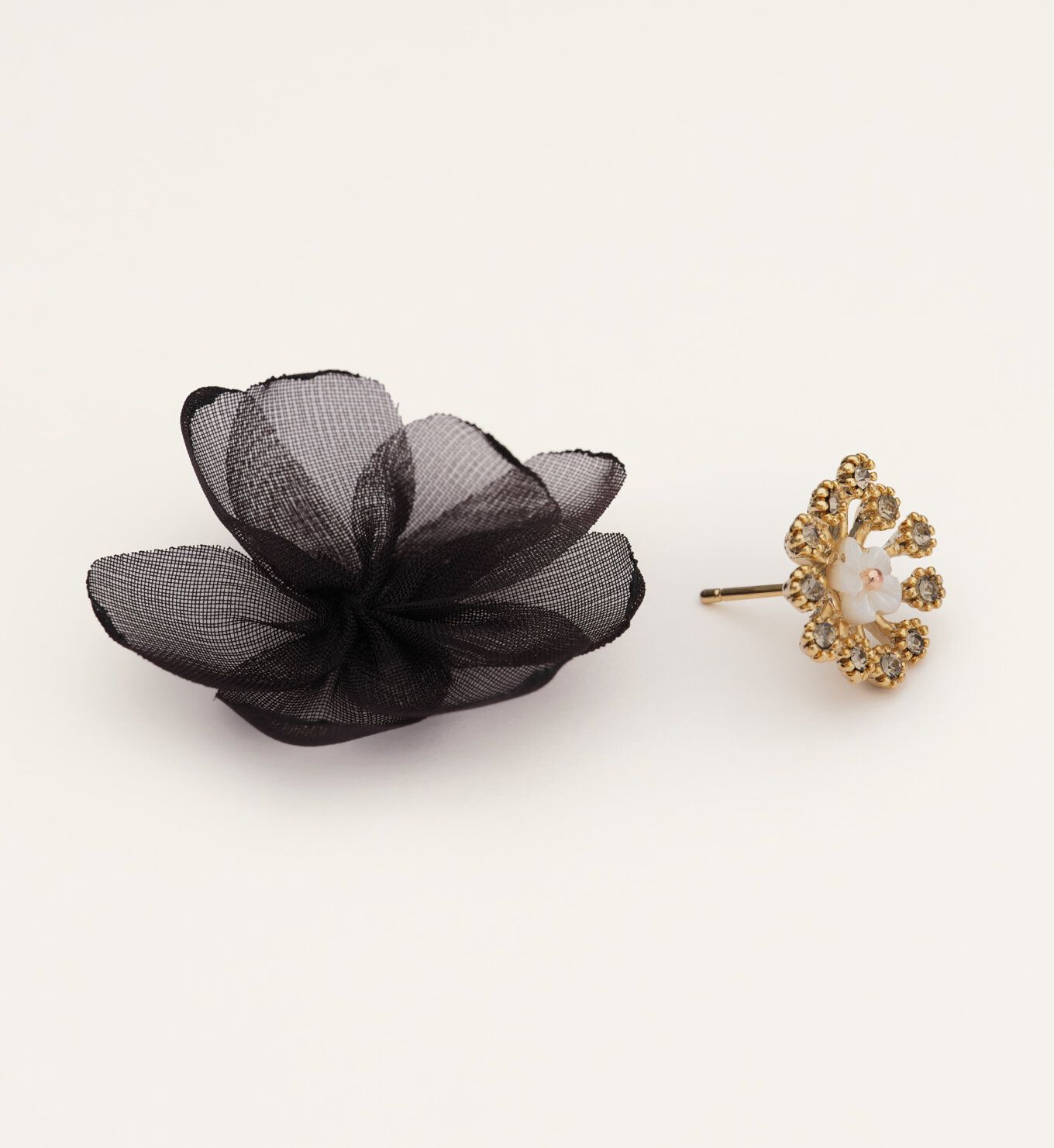 Lily and Rose - ORGANZA BOTANICAL EARRINGS – BLACK
