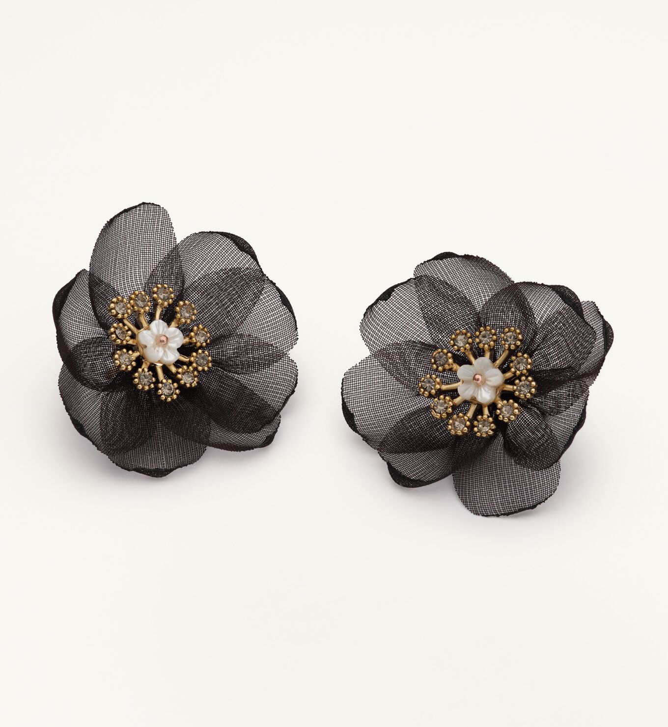 Lily and Rose - ORGANZA BOTANICAL EARRINGS – BLACK