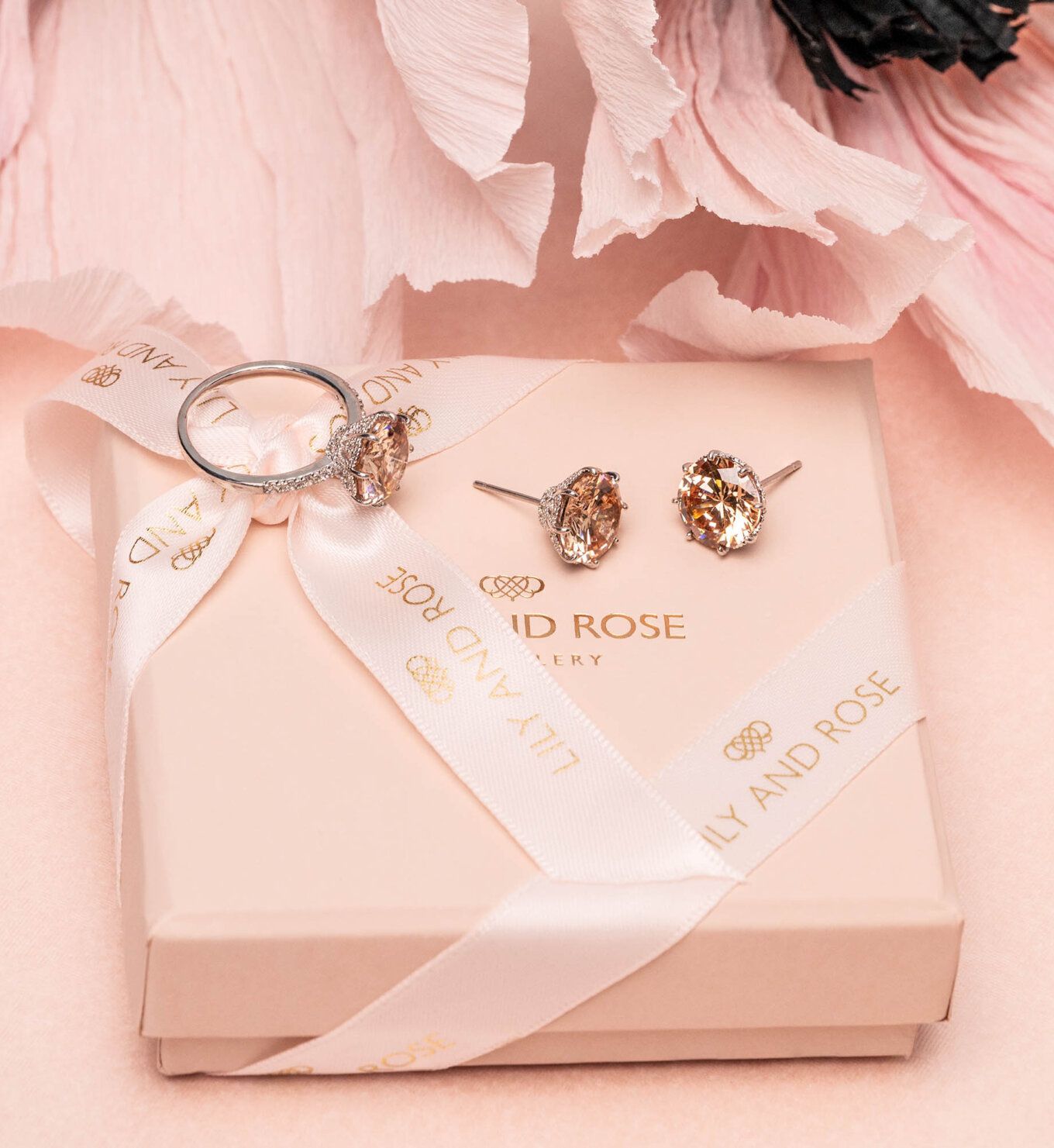Lily and Rose - ELENORA STUDS – CHAMPAGNE (SILVER)
