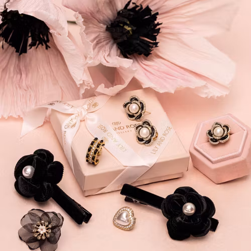 Lily and Rose - COCO HOOPS – JET / GOLD