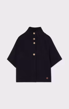 Busnel - LISALOU CABLEKNIT COLLAR CAPE - MARINE